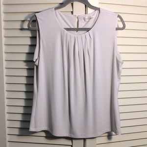 Calvin Klein Pleated Sleeveless White Blouse